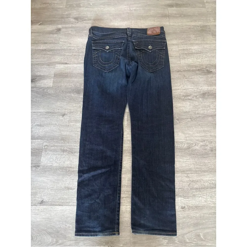 True Religion GENO Men’s Relaxed Slim Jeans Size 34 Dark Wash